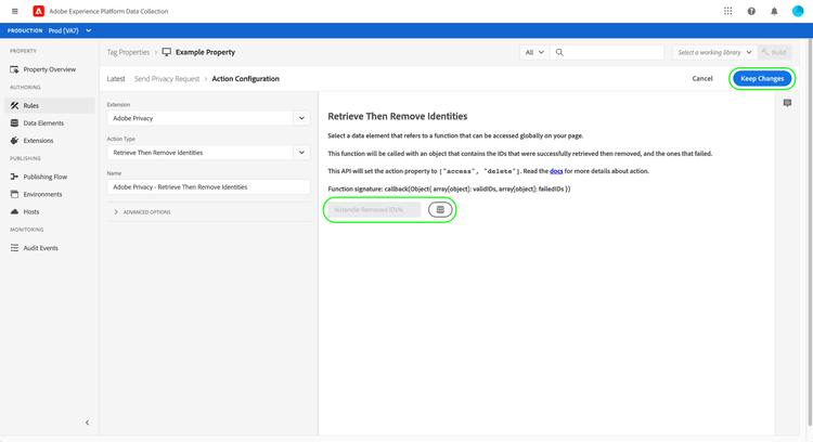 Seleccionar elemento de datos