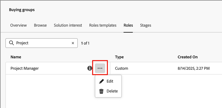 Editar o eliminar un rol personalizado