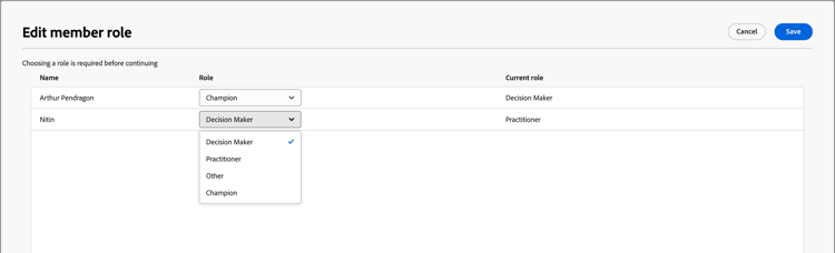 Editar roles de miembro- elegir roles