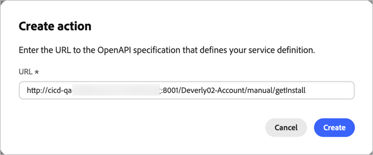 Escriba la dirección URL del servicio