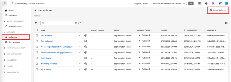 Crear un segmento de audiencia
