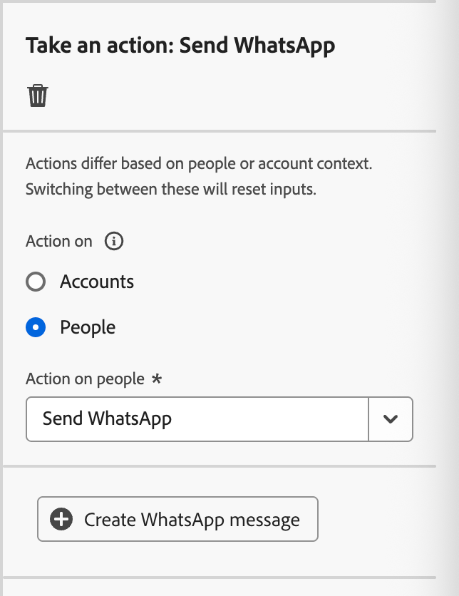 Realizar una acción - Enviar WhatsApp