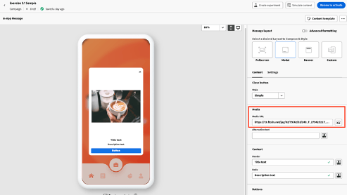 medios mostrados en la vista previa