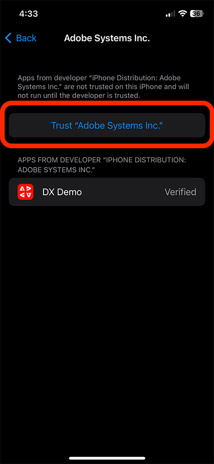 Pantalla Trust Adobe Systems