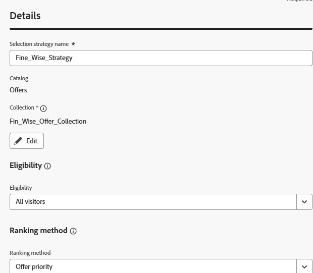 estrategia de selección