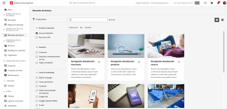 Interfaz de manuales de casos de uso