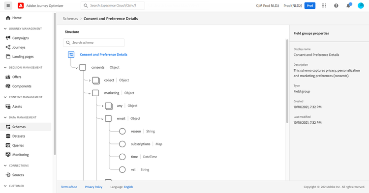 Este grupo de campos incluye el elemento subscriptions