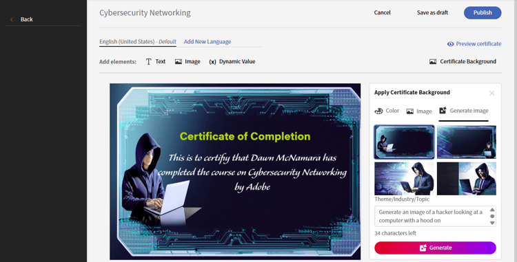 Crear un certificado personalizado