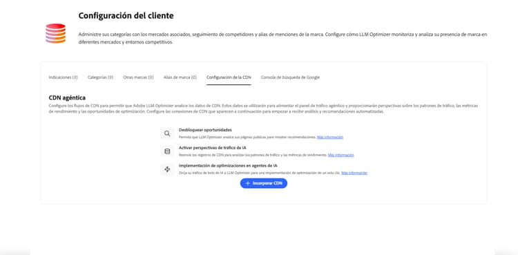 CDN de configuración del cliente