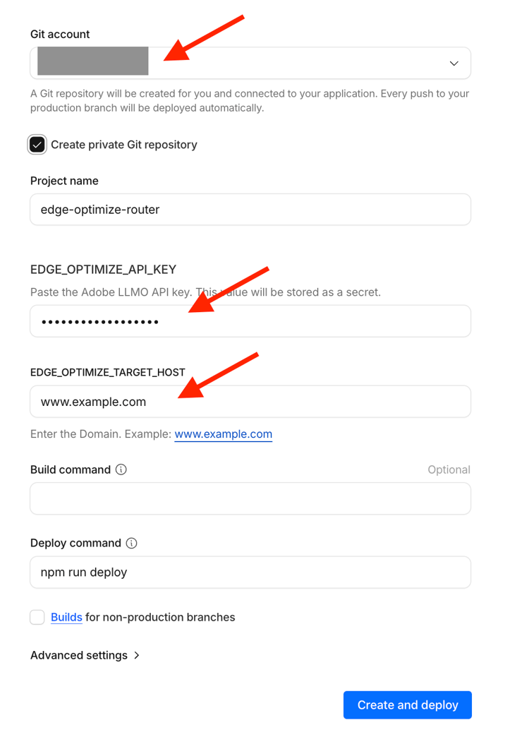 Página de configuración de los trabajadores de Cloudflare
