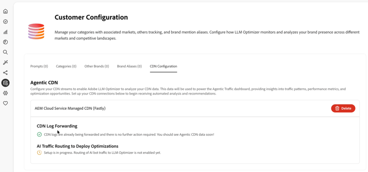 Configuración de enrutamiento de tráfico de IA en curso