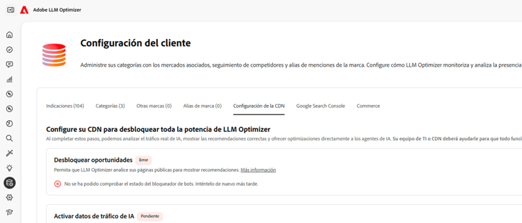 Vaya a Configuración del cliente