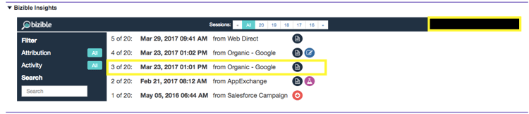 Si hace clic en cualquier sesión específica (puede hacerlo haciendo clic en