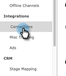 1. En Integraciones, haga clic en Conexiones.