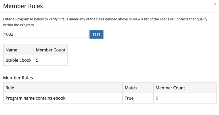 Las reglas se ejecutan en un tamaño de muestra de 5000 miembros. Si su