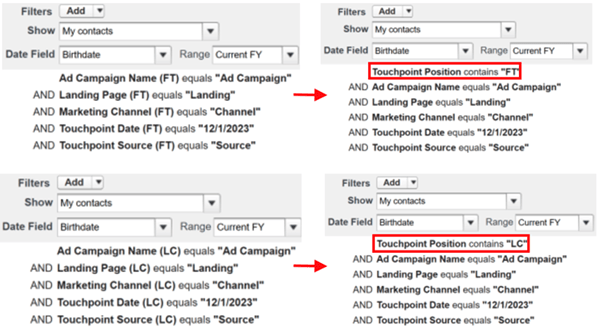 Ahora puede crear segmentos utilizando los campos Campaña y Miembro de campaña