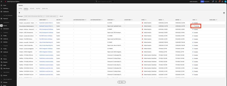 Flujo de datos de AEP continuado