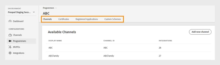 Configuración del programador