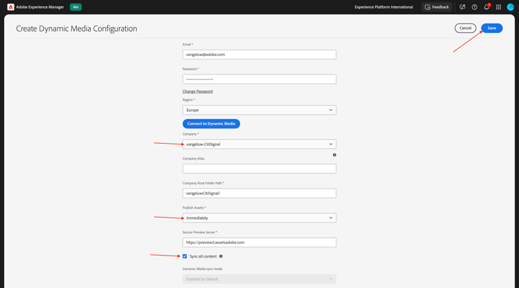 Medios dinámicos para AEM Assets