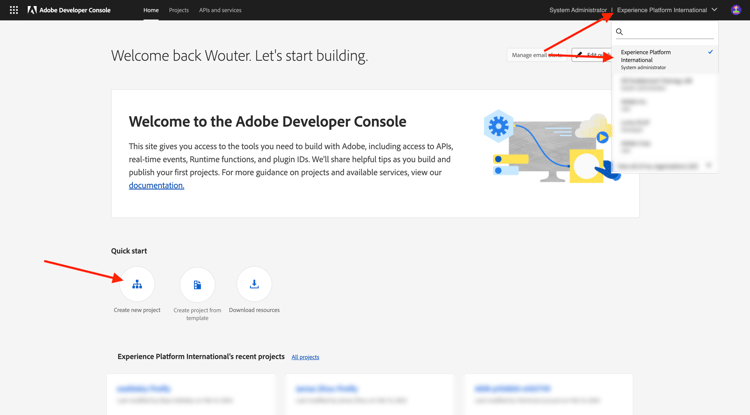 Nueva integración de Adobe I/O