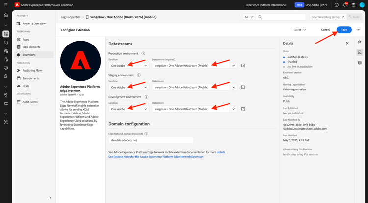 Asigne un nombre a la configuración de Edge y guarde