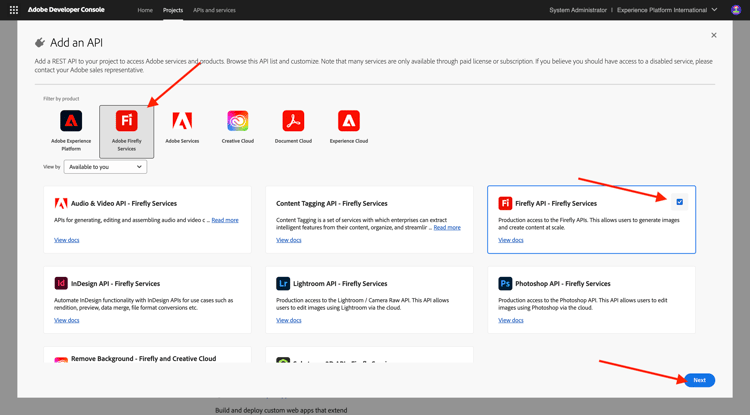 Nueva integración de Adobe I/O
