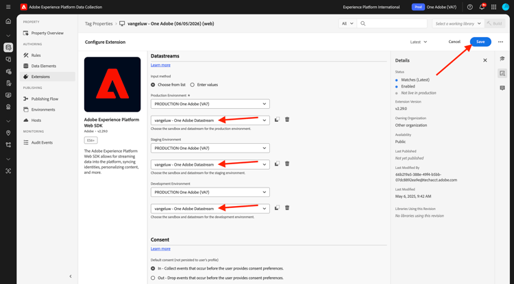 Asigne un nombre a la configuración de Edge y guarde