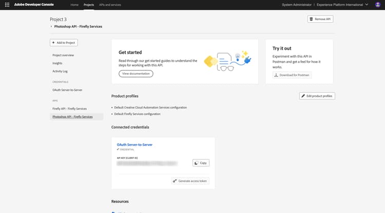 Nueva integración de Adobe I/O