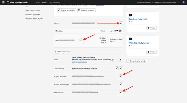 Nueva integración de Adobe I/O