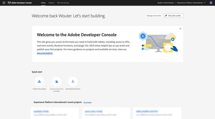 Nueva integración de Adobe I/O