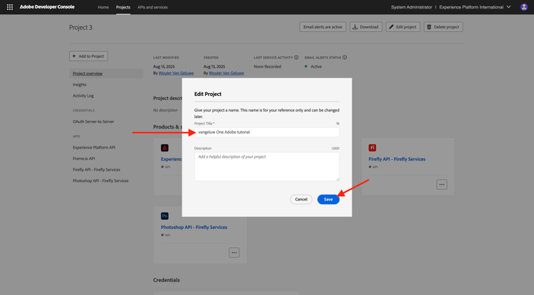 Nueva integración de Adobe I/O