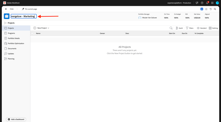 Planificación de Workfront
