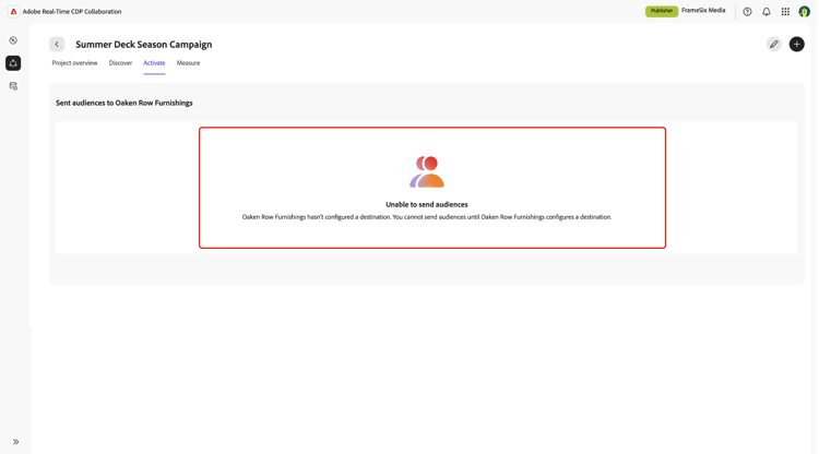 Activa el espacio de trabajo cuando el colaborador no tiene ningún destino configurado.