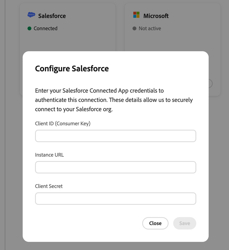 Credenciales de Salesforce