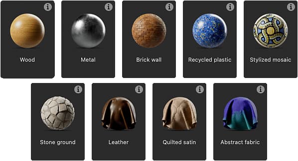 Muestras de material - Tarjetas de plantilla