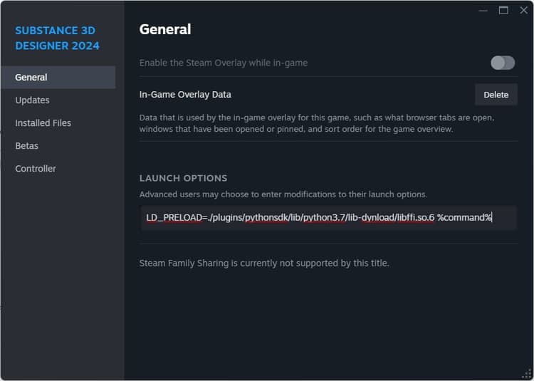 Opciones de inicio de Steam