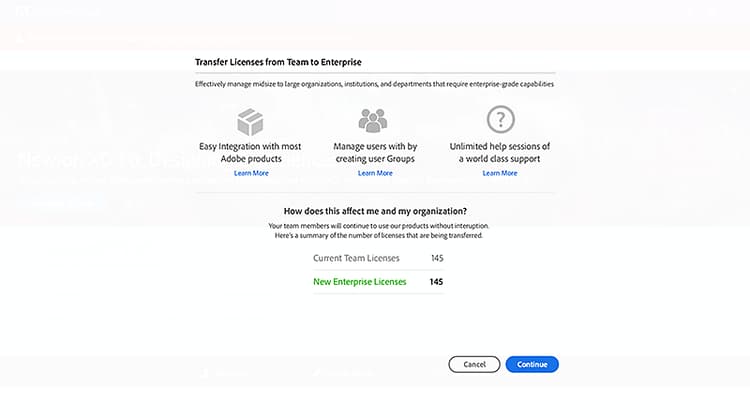 Transferir licencias