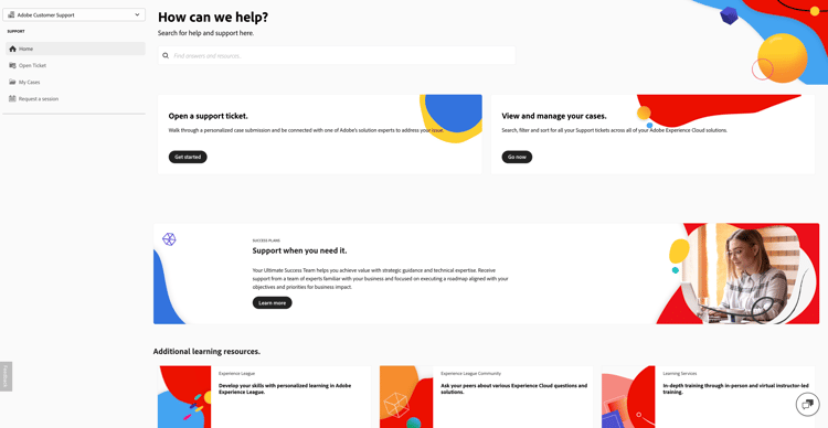 Recursos de asistencia de Experience League