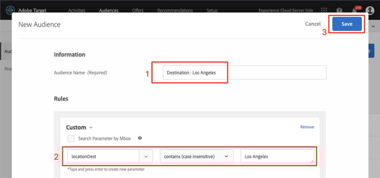 Crear audiencia de Los Ángeles