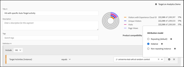 Segmento en Analysis Workspace