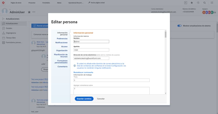 Edit Person ventana