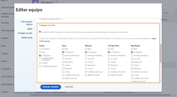 Trabajar en ello de la ventana Editar equipo