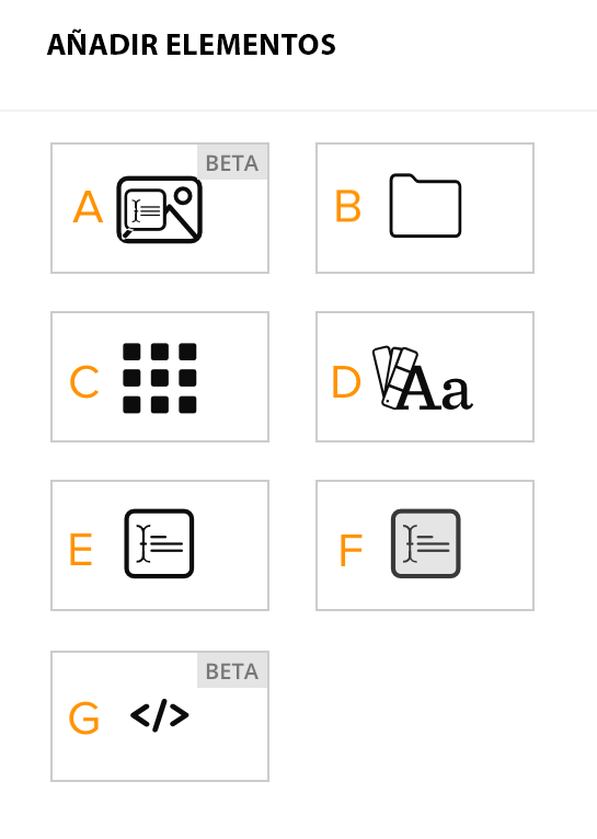 Captura de pantalla de los widgets disponibles para su página de inicio de Brand Connect