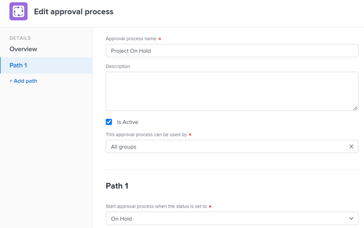 Editar proceso de aprobación
