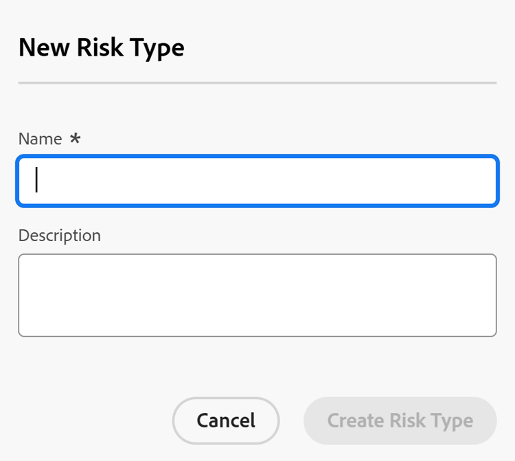 Nuevo cuadro de tipo de riesgo