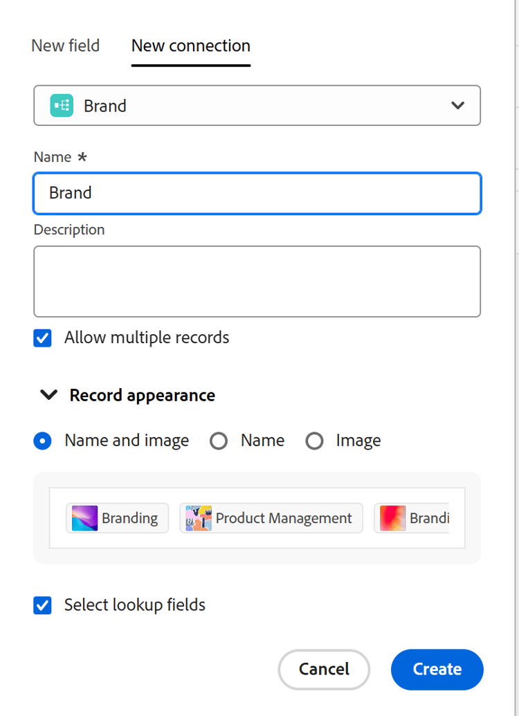 Selección de conexión de marca GenStudio