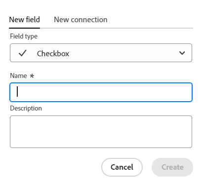 Tipo de campo de casilla de verificación