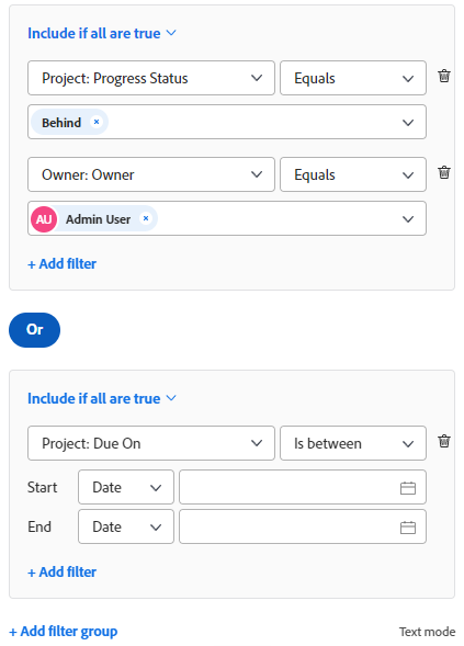 Generador de filtros estándar