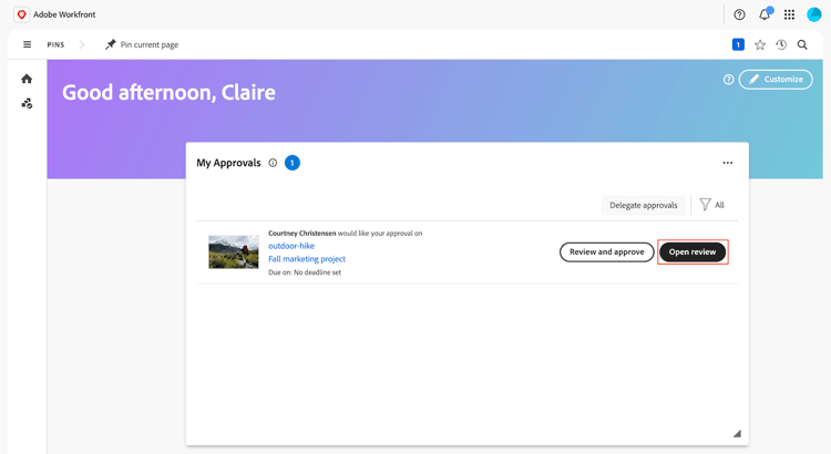 abrir el visor de fotogramas desde Inicio