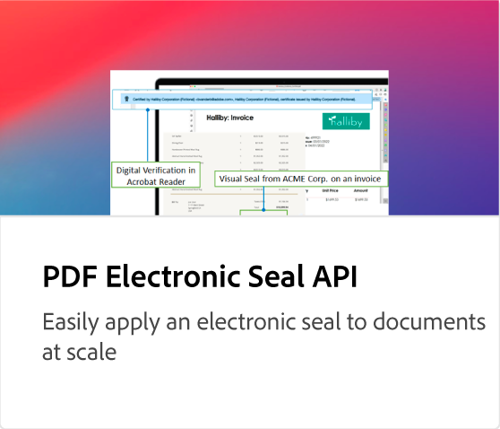 API de cachet électronique PDF
